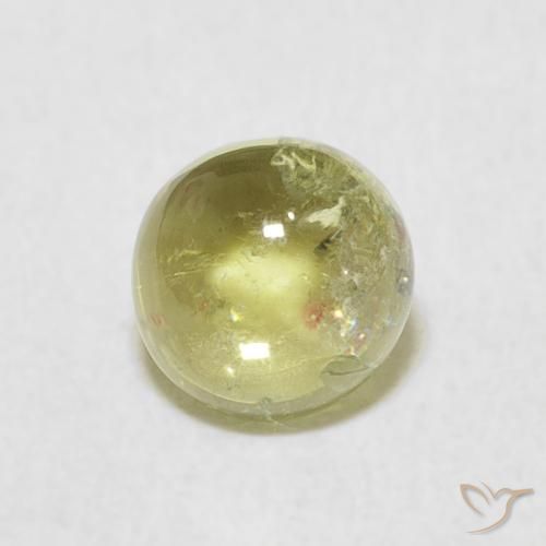 1.02ct Натуральный Теплый землисто-зеленый Турмалин, Круглый, Прозрачный