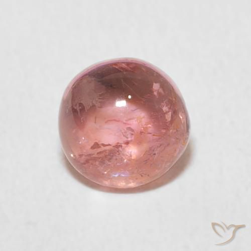 0.89ct Натуральный Светло-ярко-розовый Турмалин, Круглый, Прозрачный