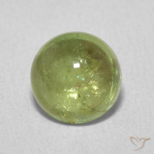 1.61ct Натуральный Оливковый Зеленый Турмалин, Круглый, Прозрачный