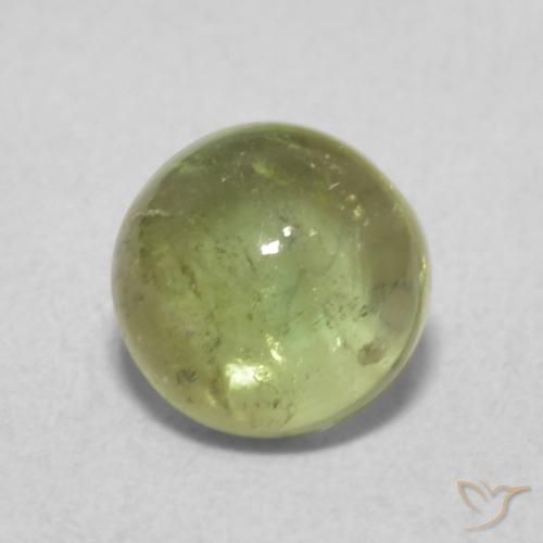 1.06ct Натуральный Желто-зеленый Турмалин, Круглый, Прозрачный