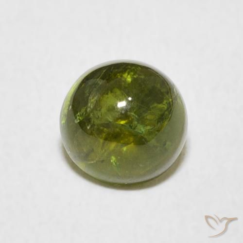 1.49ct Натуральный Желтовато-зеленый Турмалин, Круглый, Прозрачный