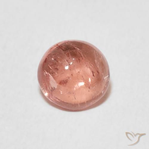 0.93ct Натуральный Розово-Оранжевый Турмалин, Круглый, Прозрачный