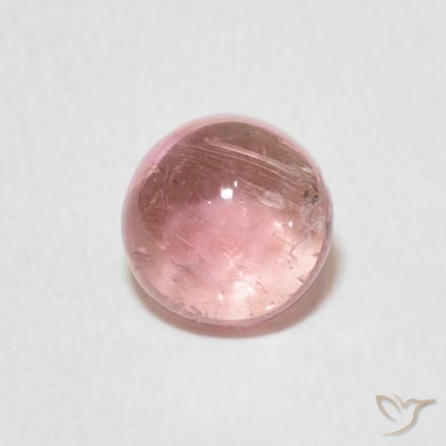 1.02ct Натуральный Светло-ярко-розовый Турмалин, Круглый, Прозрачный