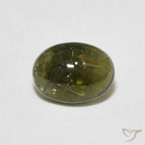 1.53ct Натуральный Коричневато-зеленый Турмалин, Овал, Прозрачный