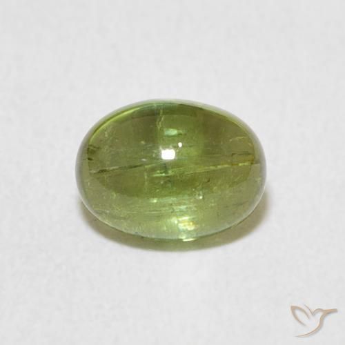 0.92ct Натуральный Ярко-зеленый Турмалин, Овал, Прозрачный