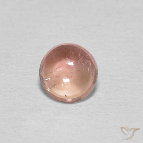 0.50ct Натуральный Оранжево-розовый Турмалин, Круглый, Прозрачный