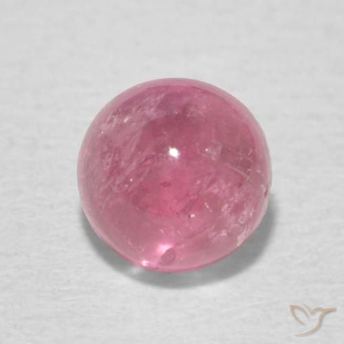 0.74ct Натуральный Ярко-розовый Турмалин, Круглый, Прозрачный