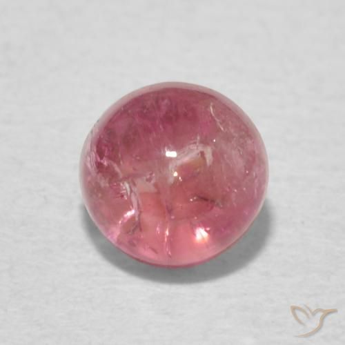 0.74ct Натуральный Ярко-розовый тон Турмалин, Круглый, Прозрачный
