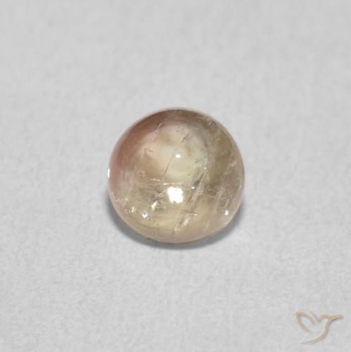 0.71ct Натуральный Очень светло-оранжевый Турмалин, Круглый, Прозрачный