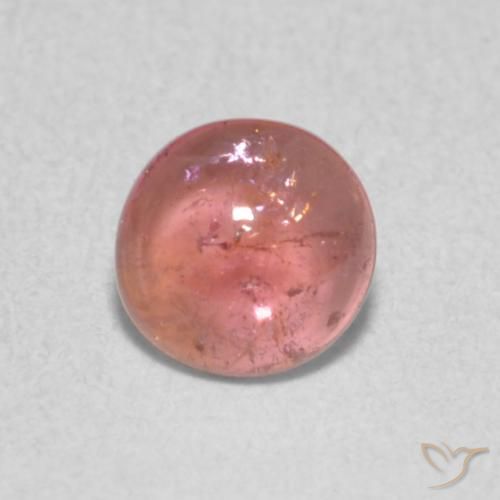 0.48ct Натуральный Оранжево-розовый Турмалин, Круглый, Прозрачный