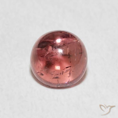 1.00ct Натуральный Темно-розовый Турмалин, Круглый, Прозрачный