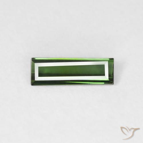 0.45ct Натуральный Medium Dark-Green Турмалин, Огранка Багет, VVS-VS