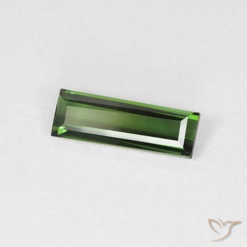 0.45 карата, натуральный Medium Dark-Green Турмалин, Огранка Багет, VVS-VS