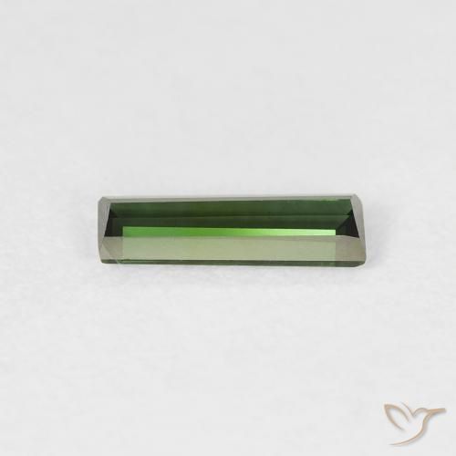 0.45 карата, натуральный Medium Dark-Green Турмалин, Огранка Багет, VVS-VS