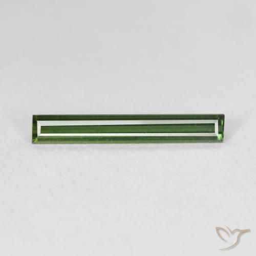 0.78ct Натуральный Medium Dark-Green Турмалин, Огранка Багет, VVS-VS