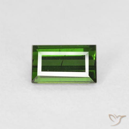 0.55ct Натуральный Темно-зеленый Турмалин, Огранка Багет, Чистота VS