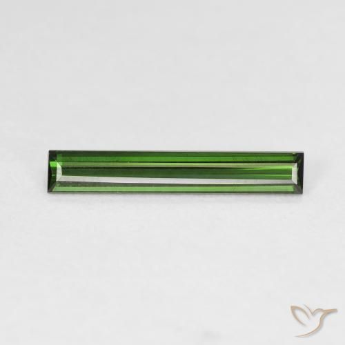 1.14ct Натуральный Темно-зеленый Турмалин, Огранка Багет, VVS-VS