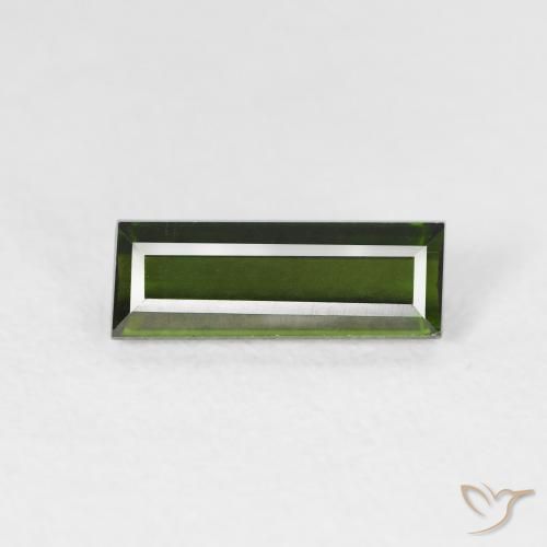 1.08ct Натуральный Средний зеленый Турмалин, Огранка Багет, VVS-VS