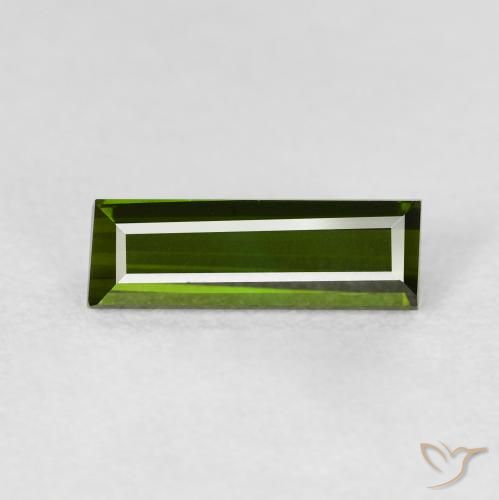 0.96ct Натуральный Темно-зеленый Турмалин, Огранка Багет, VVS-VS