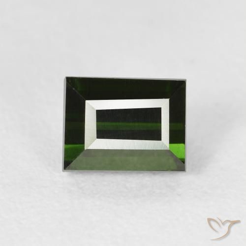 1.19ct Натуральный Травянисто-зелёный Турмалин, Огранка Багет, VVS-VS, Photo A