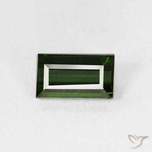 0.86ct Натуральный Землисто-зеленый Турмалин, Огранка Багет, VVS-VS