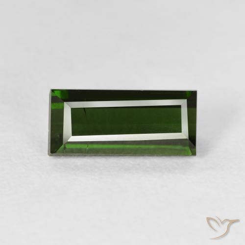 1.71ct Натуральный Темно-зеленый Турмалин, Огранка Багет, Чистота VS