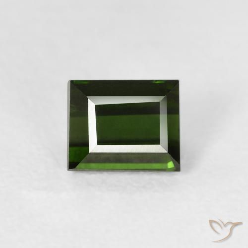 0.98ct Натуральный Травянисто-зелёный Турмалин, Огранка Багет, VVS-VS