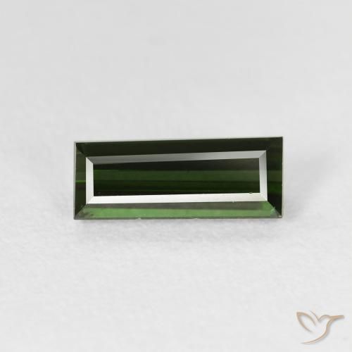 1.12ct Натуральный Темно-зеленый Турмалин, Огранка Багет, VVS-VS