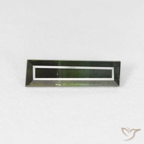 0.88ct Натуральный Темно-зеленый Турмалин, Огранка Багет, Чистота VS