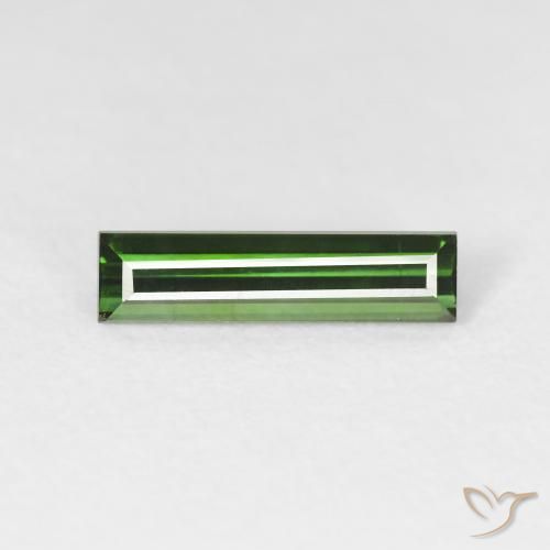 1.17ct Натуральный Травянисто-зелёный Турмалин, Огранка Багет, Чистота VS
