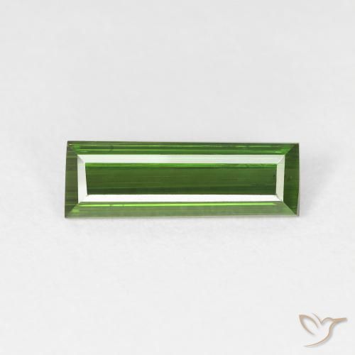 1.27ct Натуральный Травянисто-зелёный Турмалин, Огранка Багет, Чистота VS