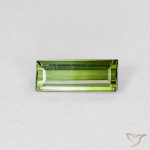 0.65ct Натуральный Теплый зеленый Турмалин, Огранка Багет, VVS-VS