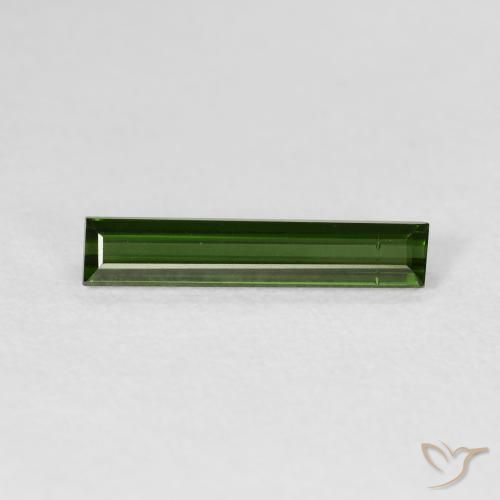 1.18ct Натуральный Землисто-зеленый Турмалин, Огранка Багет, VVS-VS