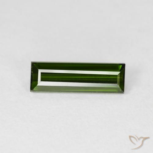 1.28ct Натуральный Травянисто-зелёный Турмалин, Огранка Багет, VVS-VS