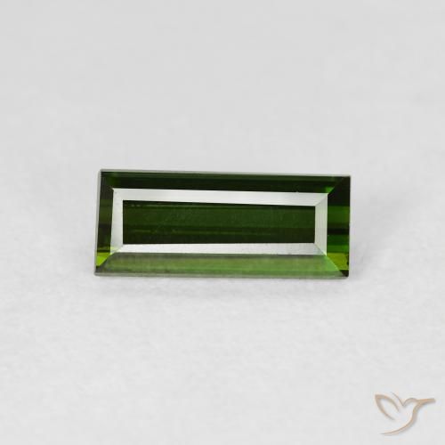1.21ct Натуральный Травянисто-зелёный Турмалин, Огранка Багет, Чистота VS