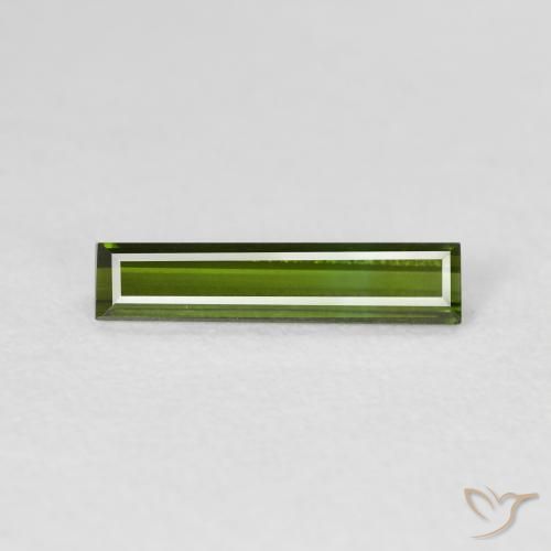 0.69ct Натуральный Средний зеленый Турмалин, Огранка Багет, VVS-VS
