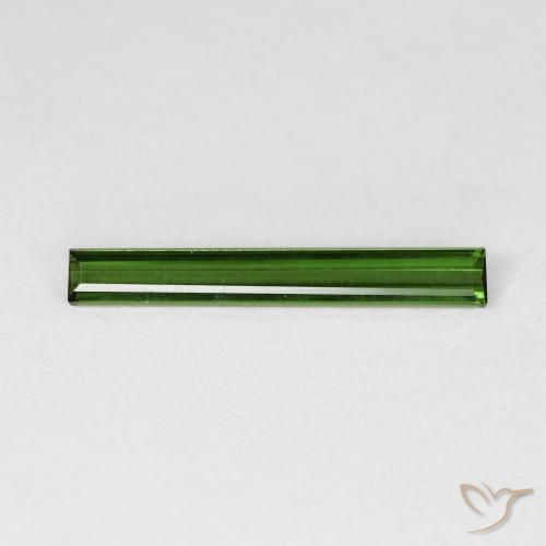 0.81ct Натуральный Темно-зеленый Турмалин, Огранка Багет, VVS-VS