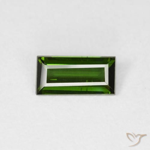 0.58ct Натуральный Травянисто-зелёный Турмалин, Огранка Багет, VVS-VS