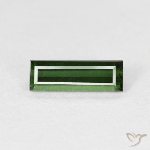0.79ct Натуральный Темно-зеленый Турмалин, Огранка Багет, VVS-VS, Photo A