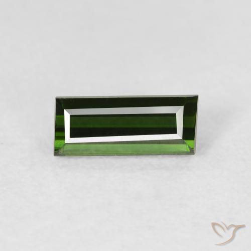 0.87ct Натуральный Землисто-зеленый Турмалин, Огранка Багет, Чистота VVS