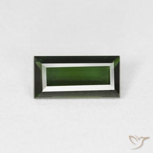 1.06ct Натуральный Темно-зеленый Турмалин, Огранка Багет, Чистота VVS