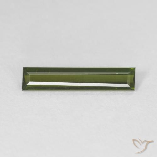 0.95ct Натуральный Землисто-зеленый Турмалин, Огранка Багет, Чистота VVS
