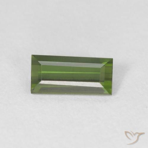 0.52ct Натуральный Темно-зеленый Турмалин, Огранка Багет, Чистота VVS