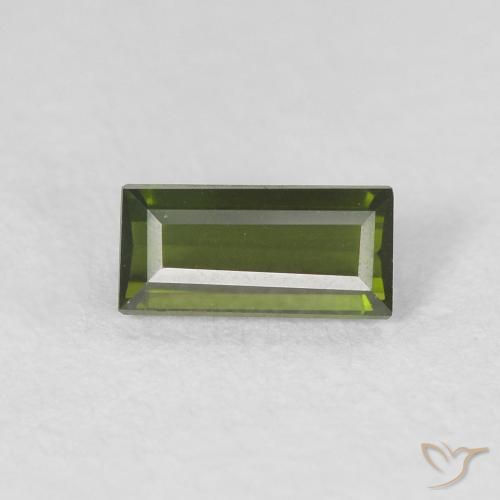 0.43ct Натуральный Темно-зеленый Турмалин, Огранка Багет, Чистота VVS