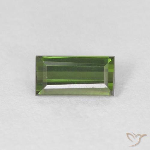 0.47ct Натуральный Темно-зеленый Турмалин, Огранка Багет, Чистота VVS