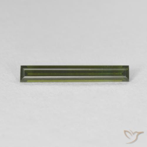 0.62ct Натуральный Землисто-зеленый Турмалин, Огранка Багет, Чистота VVS