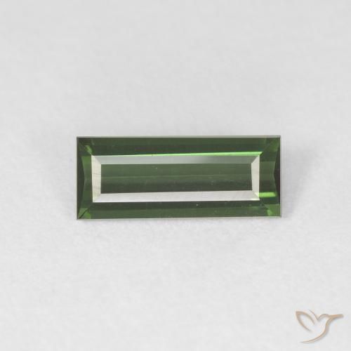 0.76ct Натуральный Средний зеленый Турмалин, Огранка Багет, Чистота VVS