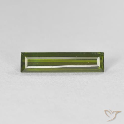 1.00ct Натуральный Землисто-зеленый Турмалин, Огранка Багет, Чистота VVS