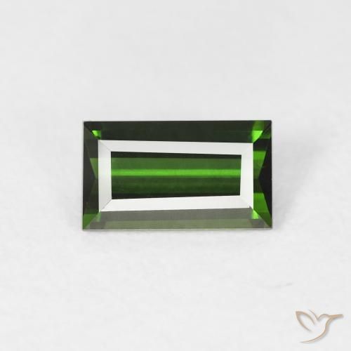 0.82ct Натуральный Землисто-зеленый Турмалин, Огранка Багет, Чистота VVS