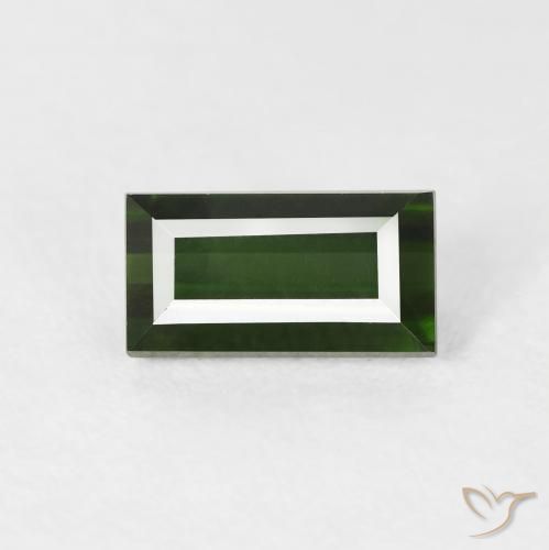 1.18ct Натуральный Травянисто-зелёный Турмалин, Огранка Багет, Чистота VVS